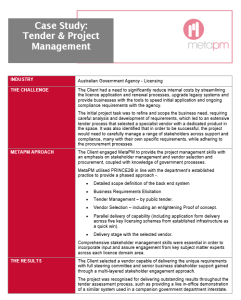 Case Study Tender and Project